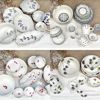 Bộ bát đĩa sứ ăn cơm gia đình 2-4 người, chén dĩa sứ Bát Tràng cao cấp nhiều hoạ tiết