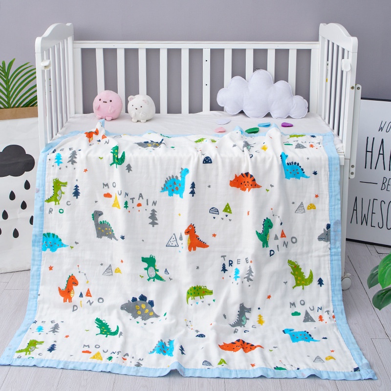 Khăn tắm xô sợi tre Aden 6 lớp có viền cho bé - Chăn xô sợi tre 6 lớp cho bé sơ sinh Kiến Baby Store