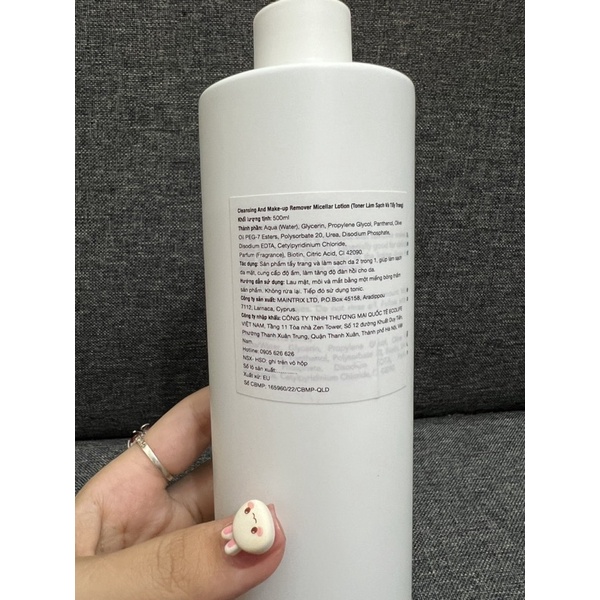 Décaar/ Decaar Cleansing and Make-up Remover Micellar Lotion- Toner tẩy trang làm sạch da thông minh 500ml