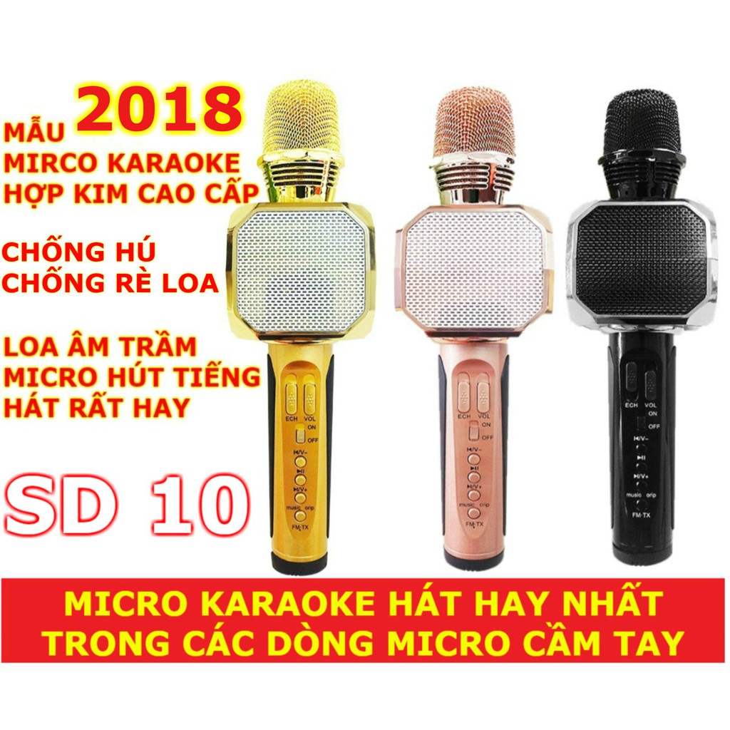 Micro Karaoke SD 10 Loa Bluetooth Hát Hay Hơn Micro Karaoke Q7 Q9 YS11 Chính Hãng