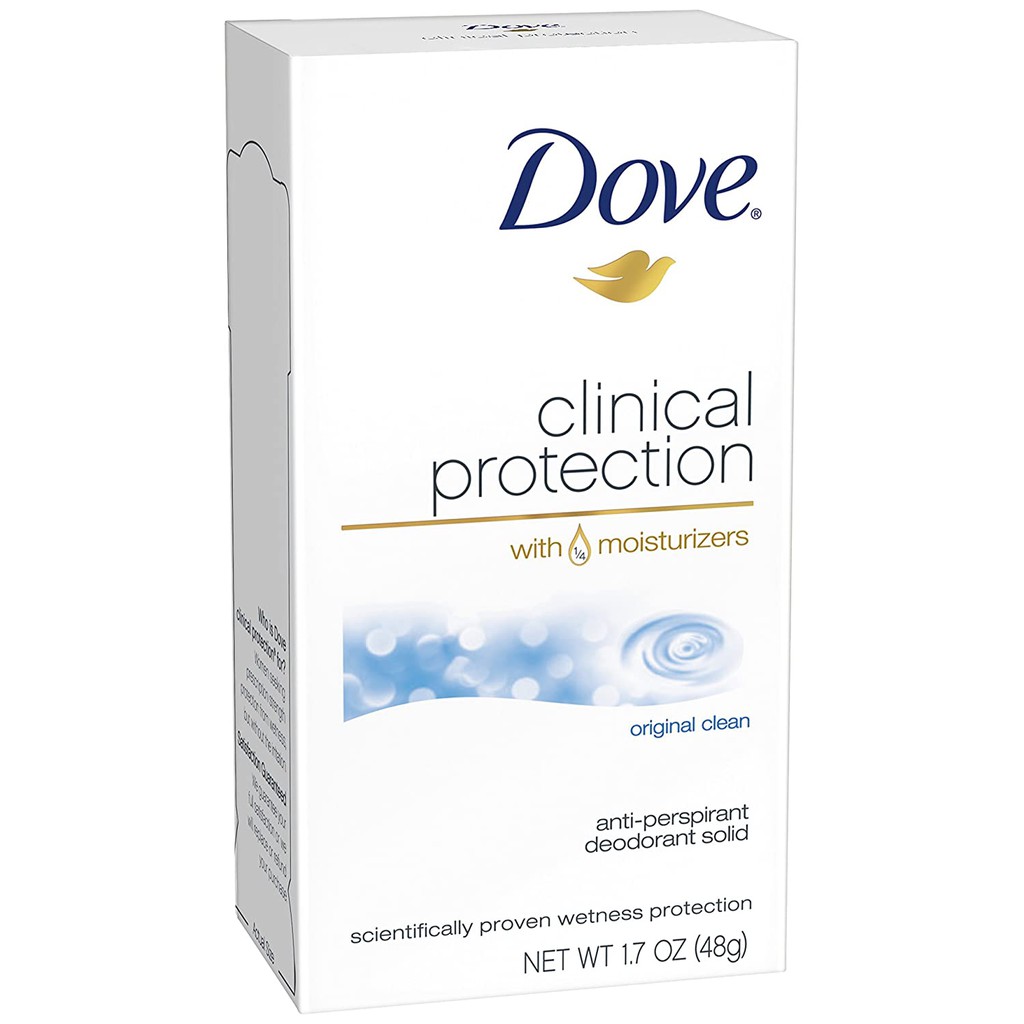 Lăn khử mùi nữ dạng sáp Dove Clinical Protection Antiperspirant/Deodorant Original Clean 48g (Mỹ)