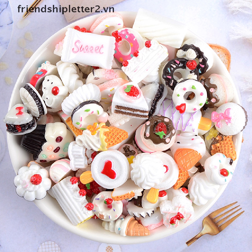 Set 10 phụ kiện trang trí ốp điện thoại/ bánh kẹo hình trái cây dễ thương