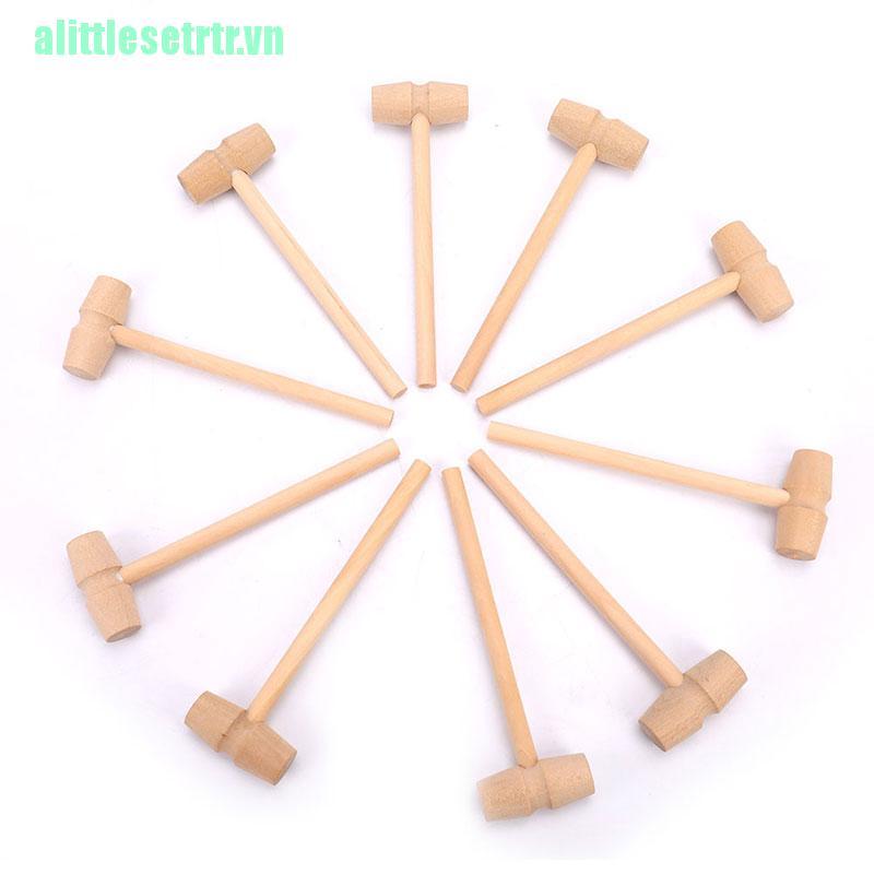 Set 10 búa gỗ đồ chơi mini thay thế dễ thương