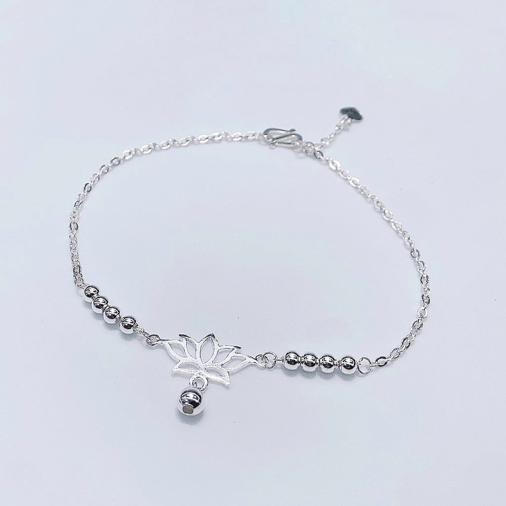 Lắc Tay Lắc Chân Bạc Ta Cho Nữ CaoBac Jewellery Hoạ Tiết Hoa Mix Bi Thanh Lịch Làm Quà Tặng
