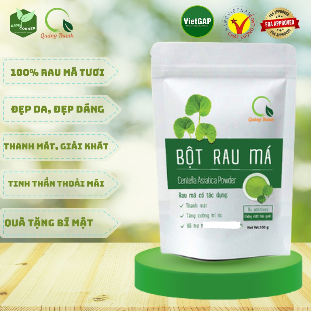 Bột rau má nguyên chất sấy lạnh Quảng Thanh 50g 100g XANH Corner