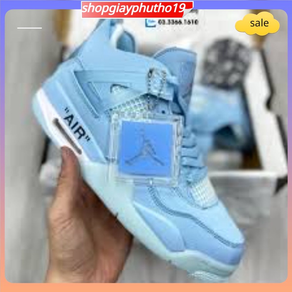 ✅shopgiayphutho19✅Giày Jordan 4, Giày thể thao Air Jordan 4 Retro xanh ngọc , giày sneaker JD4 xanh