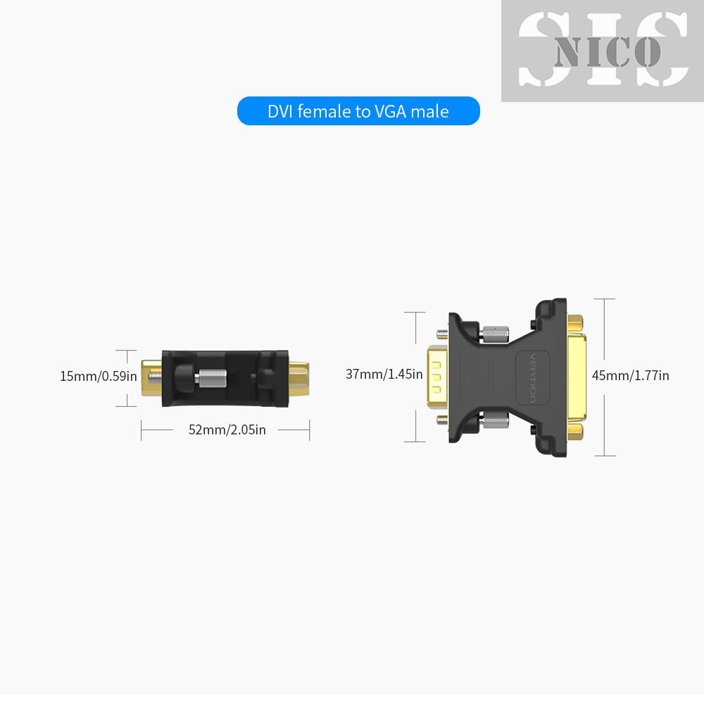 Sis Bộ Dụng Cụ Sửa Chữa Chuyên Dụng Chất Lượng Cao❥Đầu Chuyển Đổi VENTION DVI Sang VGA DVI 24 + 5 Lỗ Cắm Sang Đầu Cắm VGA Cho Máy Chiếu / Thẻ Đồ Họa | BigBuy360 - bigbuy360.vn