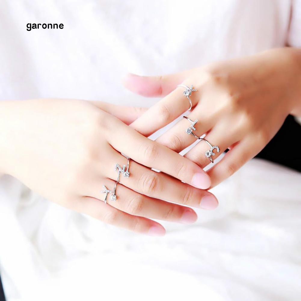 Nhẫn hở mặt chữ đính kim cương giả thời trang cho nữ