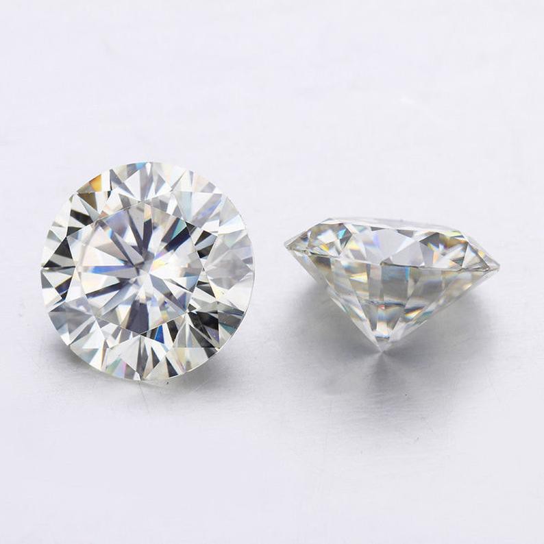 Kim cương Moissanite màu trắng size 4.5 – 6.3 mm. Full kiểm định quốc tế GRA, trang sức nhẫn, dây chuyền, khuyên tai