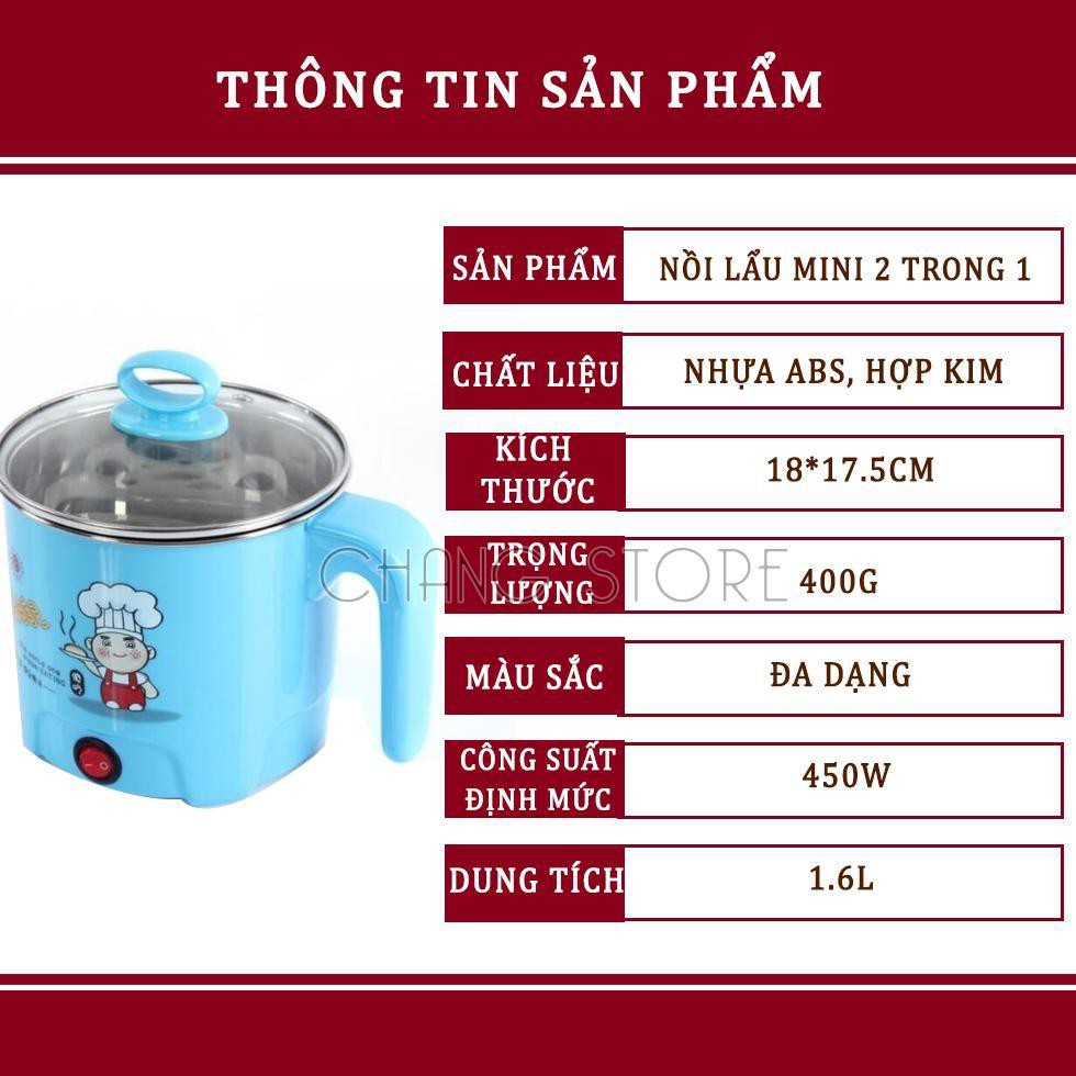 Nồi Lẩu Điện Mini Đa Năng Tiện Dụng 2 In 1 (18 Cm)