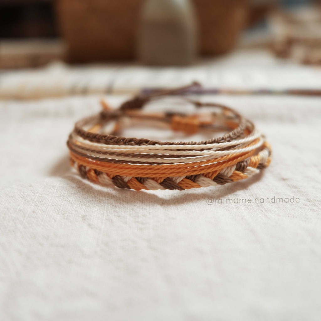 Set vòng waterproof phối màu nâu vàng kem