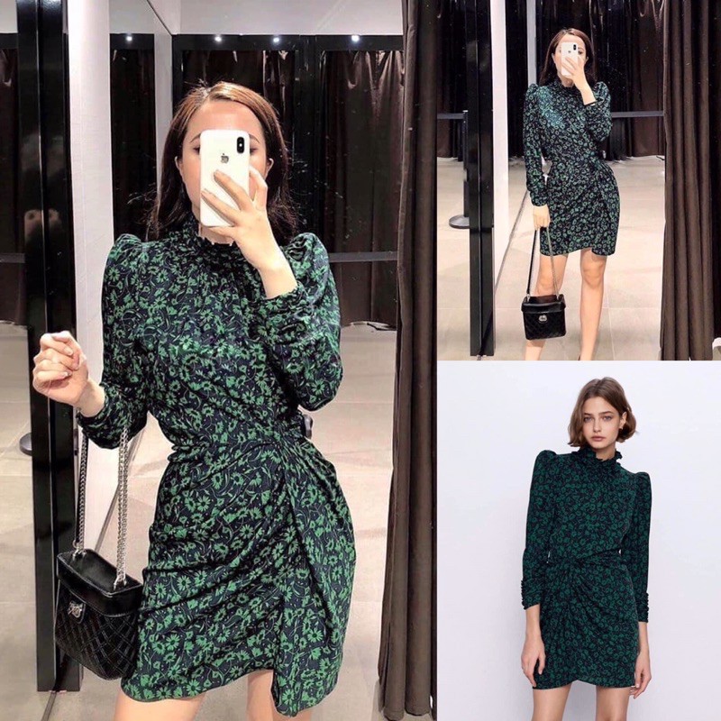 Váy hoa xanh xuất