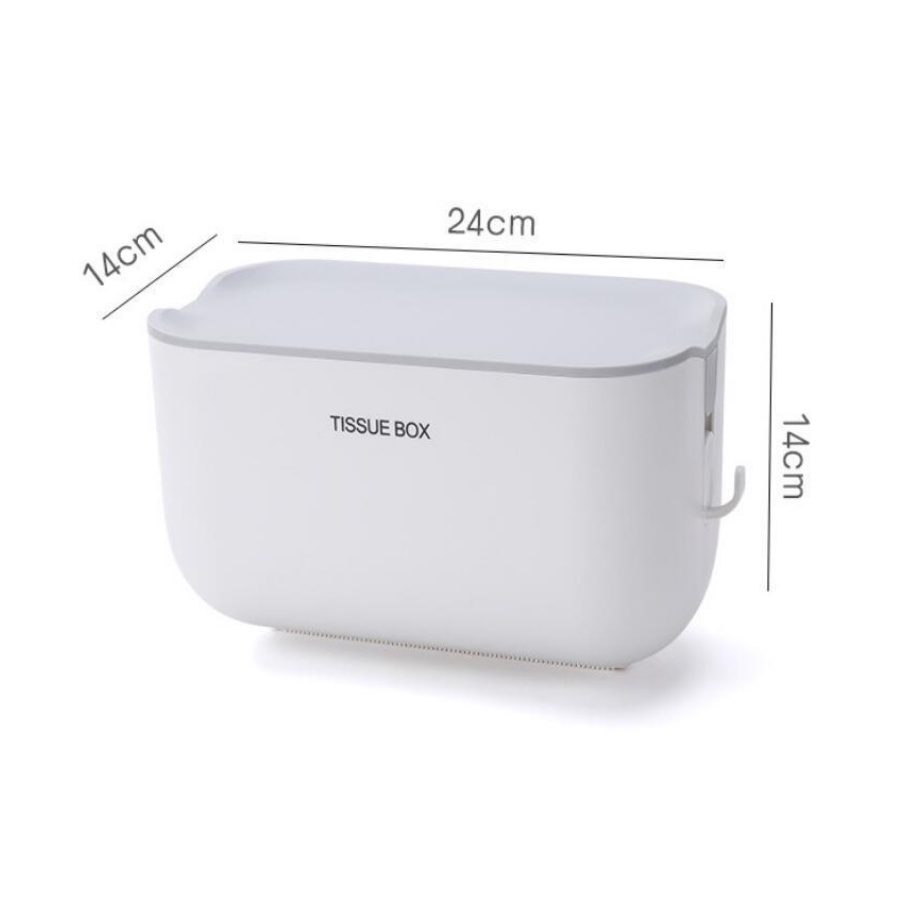 Hộp đựng giấy vệ sinh TISSUE BOX tiện dụng chống nước, hộp đựng giấy vệ sinh dán tường kèm kệ để đồ thông minh