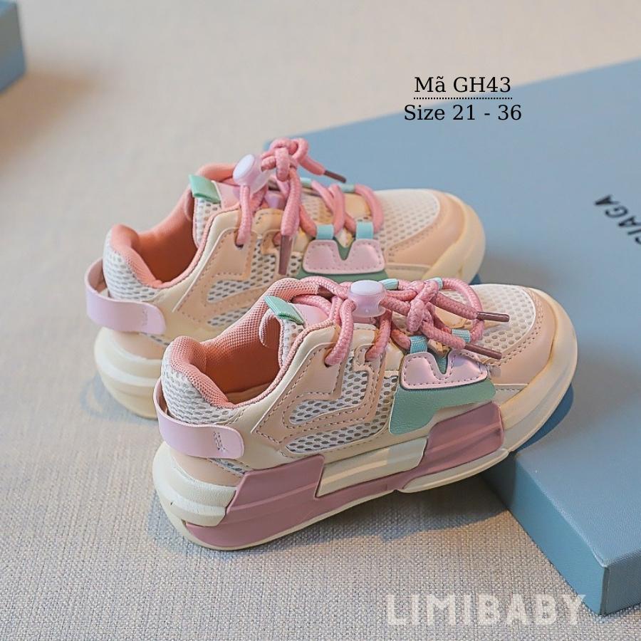 Giày thể thao dây rút cho bé gái 1 - 12 tuổi khỏe khoắn năng động phong cách Hàn Quốc GH43
