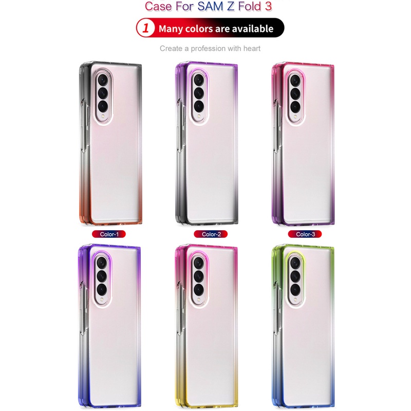 Ốp Điện Thoại Trong Suốt Chống Sốc Màu Gradient Cho Samsung Galaxy Z Fold 3 5G