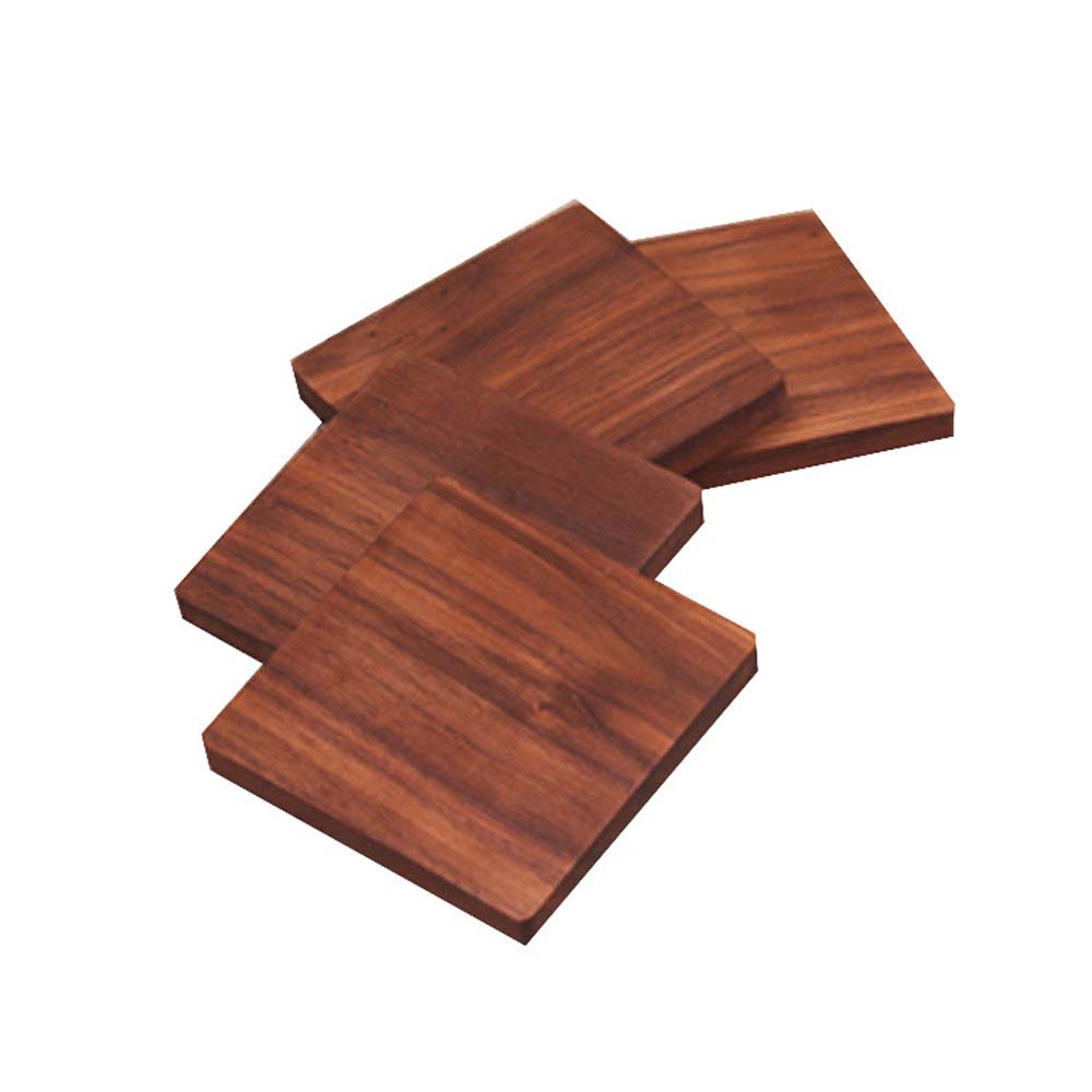 Miếng lót ly bằng gỗ óc chó cách nhiệt tiện dụng cho tô/ly cà phê hình tròn/vuông trang trí nhà cửa đẹp mắt