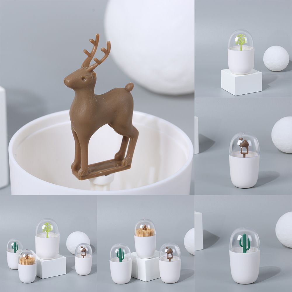 Hộp đựng tăm bông / tăm xỉa răng làm từ nhựa hình thỏ / cây xương rồng để bàn trang trí nhà cửa