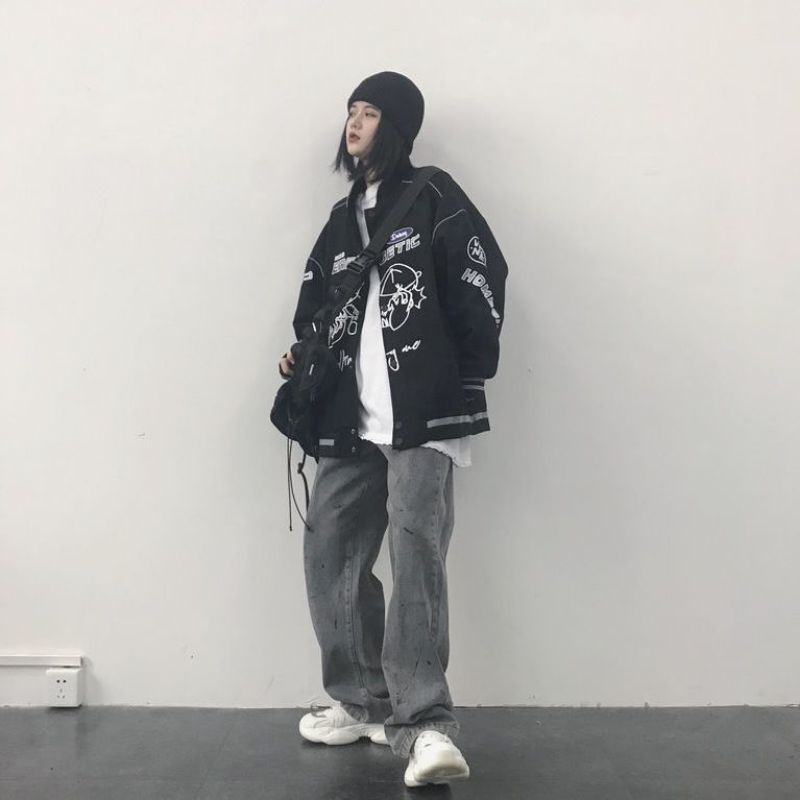 áo khoác bomber line phản quang hoạ tiết graffiti - kèm hình thật | BigBuy360 - bigbuy360.vn