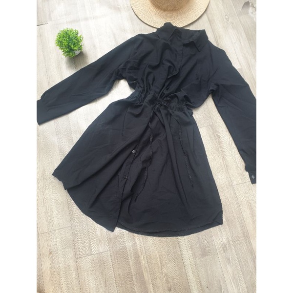 Đầm sơ mi rút eo cho bạn nữ