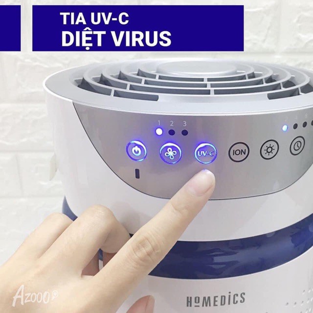 [BH 2 năm] Máy lọc không khí HoMedics AP-T20 kết hợp tia UV-C tiêu diệt tối đa vi khuẩn, virus gây bệnh