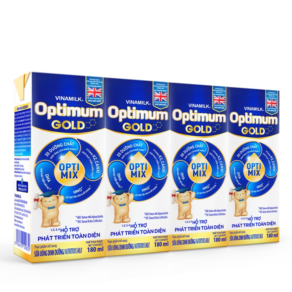 [HSD T4-2023] Lốc 4 Hộp Sữa Bột Pha Sẵn Optimum Gold 180ml.