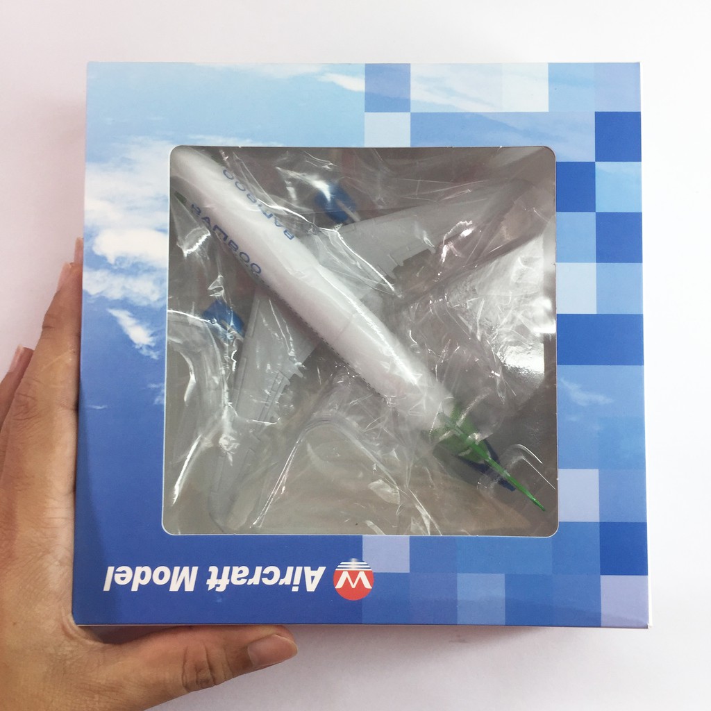 Mô hình máy bay kim loại hàng không Tre Việt Bamboo Airways 16cm dòng Airbus A320 món quà tặng mô hình tĩnh die-cast