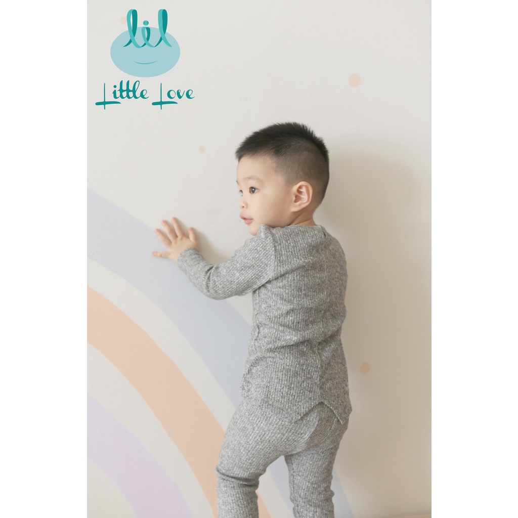 Bộ quần áo dài tay len mỏng mã 03 cho trẻ từ 3m đến 4y little love (LDT99)