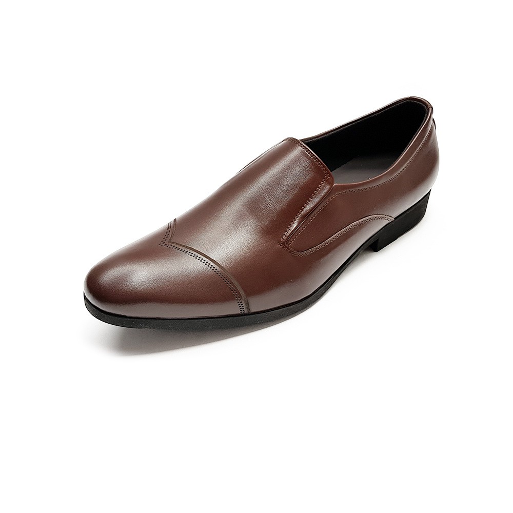 Giày lười nam mũi nhọn da bò thật CS08