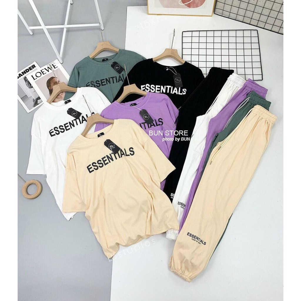 Set Essen quần bom cotton 💖FREESHIP💖 Set bộ ESSEN 3 màu cực xinh AD32 | BigBuy360 - bigbuy360.vn