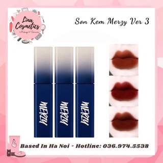 Son Kem Lì Merzy The First Velvet Tint Ver 3 Vỏ Xanh Đỏ Đen Noir