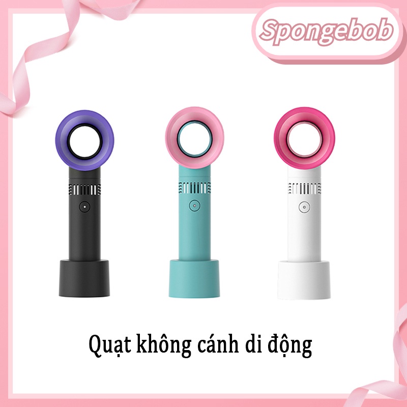 Quạt không cánh cầm tay Cổng sạc USB với cơ sở Điều chỉnh gió ba tốc độ Quạt không cánh di động mini dễ dàng mang theo