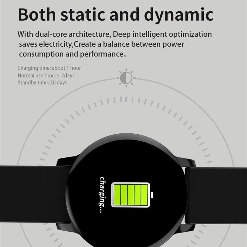 Đồng hồ thông minh Running Fitness Đồng hồ đeo tay nam Nữ Vòng đeo tay nhịp tim Máy đo huyết áp ngủ cho Android ios Berjalan BSW57