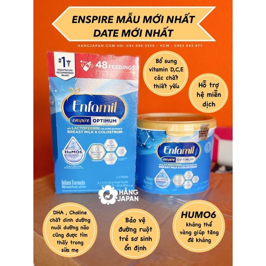 Sữa bột Enfagrow Enspire 581g/ 680g/850g cho bé tư ss tới 3 tuổi