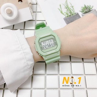 [HÀNG CHÍNH HÃNG] Đồng hồ nữ Shhors Xanh Matcha thể thao Unisex điện tử dây cao su siêu bền