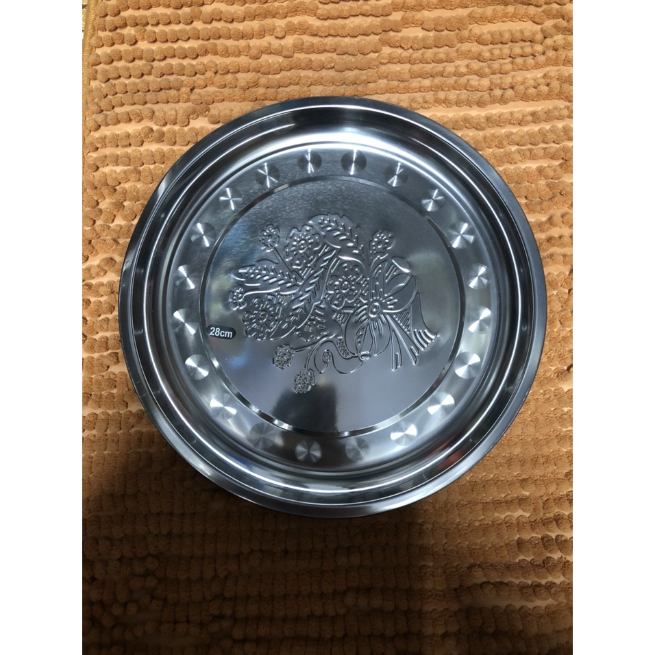Khay, đĩa inox tròn size 28, 30, 38 cm
