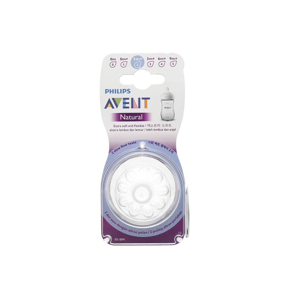 Núm ti silicone Philips Avent SCF652 - Núm vú thay bình cho trẻ từ 1 tháng tuổi