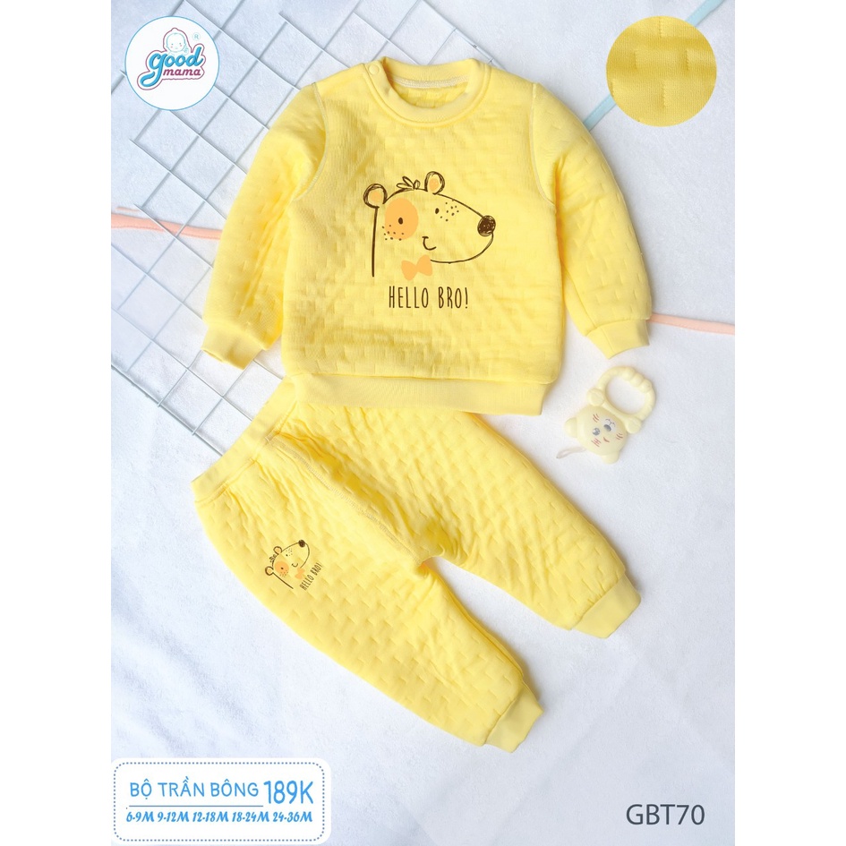 Bộ trần bông Googmama siêu mềm ấm cho bé trai bé gái