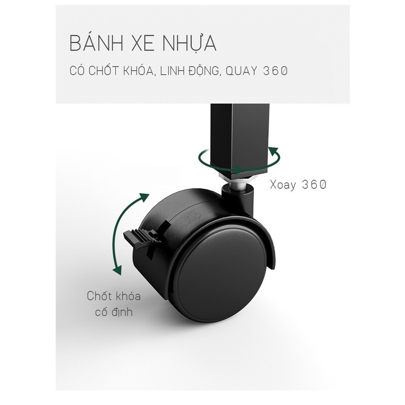 kệ gỗ đa năng 5 tầng có bánh xe để sách cạnh bàn làm việc GP189.03
