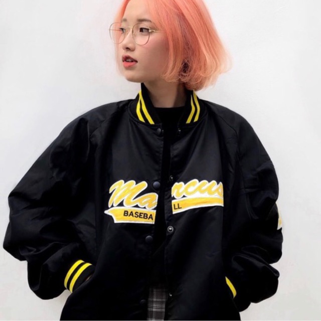 Nhập WAPCK10 giảm 25k đơn từ 150k - bomber jacket MC sọc vàng unisex
