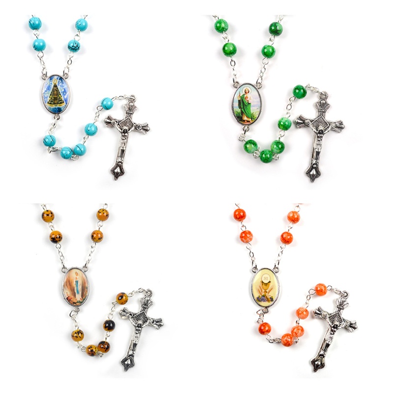 Flgo Vòng cổ Mặt Thánh Giá Phong Cách Công Giáo Cổ Điển Sáng Tạo