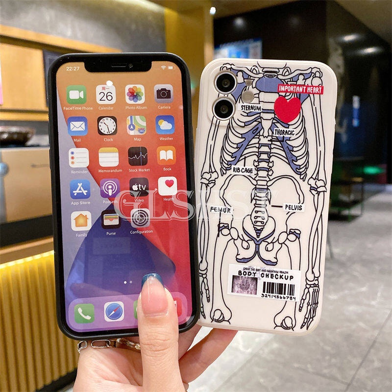 Ốp Điện Thoại TPU Silicon Mềm Hình Bộ Xương Thời Trang Cho iPhone 13 11 12 Pro Max X XS XR XSMAX 8 7 6 6S Plus 13 12 Mini