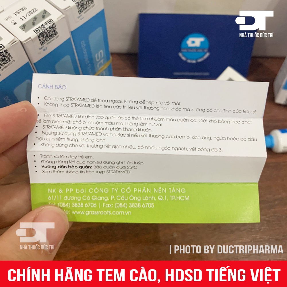 [CHÍNH HÃNG] Gel Hỗ Trợ Phục Hồi Sẹo Và Vết Thương Hở Stratamed