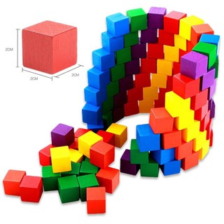 100 khối vuông Cube gỗ nhiều màu