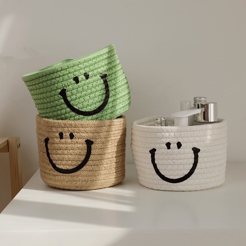 Giỏ Đựng Đồ Bằng Dây Cotton Đan Handmade Dày Dặn Tiện Dụng