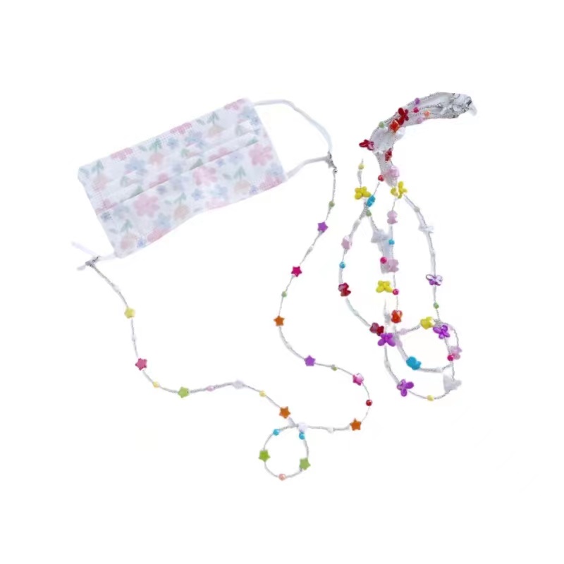 Dây Đeo Mắt Kính Đính Hạt Ngôi Sao Màu Kẹo Phong Cách Hàn Quốc Mới