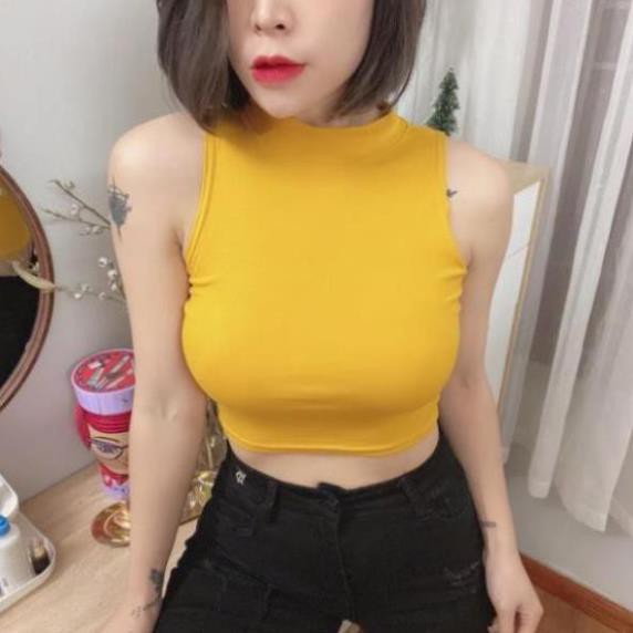 HOT ÁO SÁT NÁCH 3 lỗ ngược Basic dáng croptop- hình thật