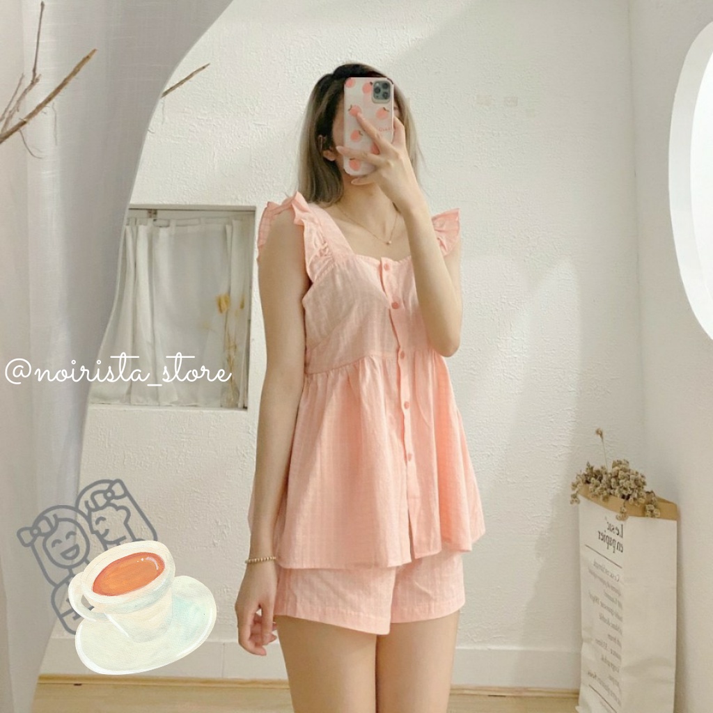 Bộ mặc nhà nữ áo cánh tiên chất đũi cực mát_BN07 | BigBuy360 - bigbuy360.vn