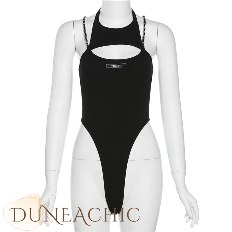 DUNEA Bộ Áo Liền Quần Không Tay Hở Lưng Gợi Cảm Dành Cho Nữ