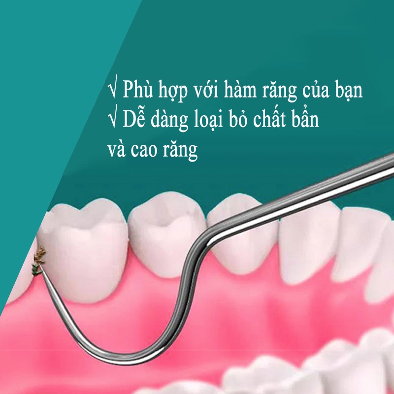 Bộ sản phẩm lấy cao răng bằng thép, làm sạch răng miệng tại nhà tặng kèm hộp đựng bằng thép