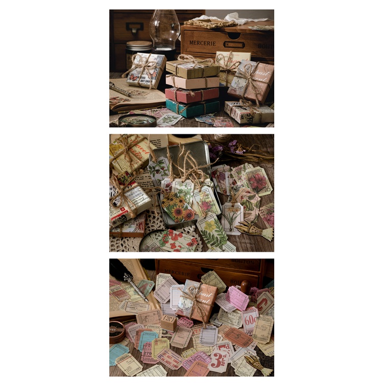 Set 100 Giấy Ghi Chú Phong Cách Vintage Sáng Tạo